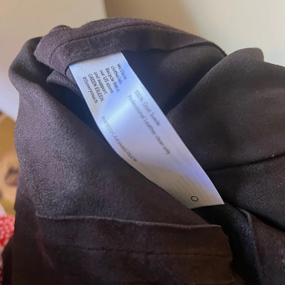 Eileen Fisher Chocolate Goat Leather Suede Vest, size medium - Picture 5 of 6